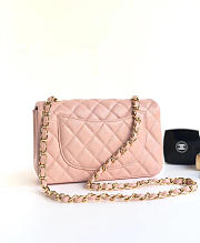 Chanel Classic Flap Bag Caviar Leather Sliver&Gold Hardware 20cm Pink - 3