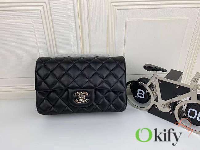 Chanel Caviar Lambskin Leather Flap Bag Black Gold/silver 20cm - 1