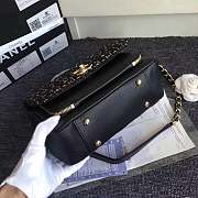 Chanel Leather Flap Bag Black Length 23cm Gold - 6