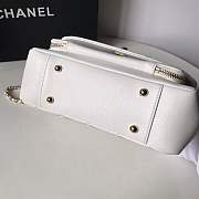 Chanel Flap Bag with Top Handle Grained Calfskin & Gold-Tone Metal White 23cm - 6