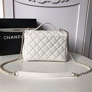 Chanel Flap Bag with Top Handle Grained Calfskin & Gold-Tone Metal White 23cm - 5