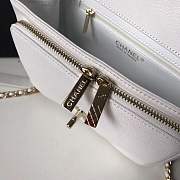Chanel Flap Bag with Top Handle Grained Calfskin & Gold-Tone Metal White 23cm - 2