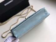 Chanel Lambskin V-type chain bag 19 light blue  - 6