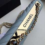 Chanel Lambskin V-type chain bag 19 light blue  - 5