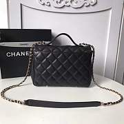 Chanel Flap Bag With Top Handle Grained Calfskin & Gold-Tone Metal black 23cm - 6