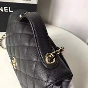 Chanel Flap Bag With Top Handle Grained Calfskin & Gold-Tone Metal black 23cm - 2