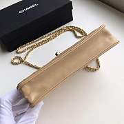 Chanel Lamskin V-Type Chain Bag 19 Beige  - 2