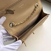 Chanel Lamskin V-Type Chain Bag 19 Beige  - 6
