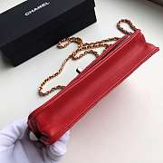 Chanel Lambskin V-Type Chain Bag 19 Red - 2