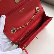 Chanel Lambskin V-Type Chain Bag 19 Red - 6