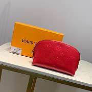 Bagsall lv Rose Red Cosmetic bag Embossed leather - 4