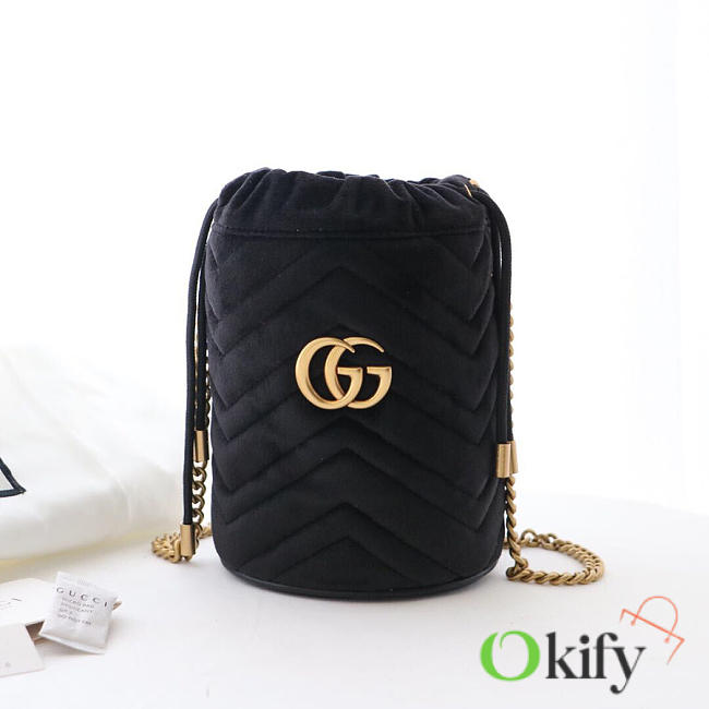 Bagsall GUCCI Black GG Marmont Gold Vuckle Leather - 1