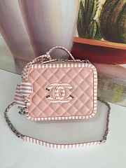 Chanel Vanity Case Pink grained caldskin leather 21cm - 1