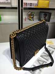 Bagsall Chanel Large Boy Bag Black Caviar Leather With Gold Hardware 30cm  - 3