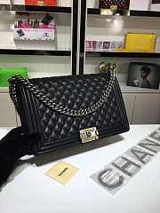 Bagsall Chanel Large Boy Bag Black Caviar Leather With Gold Hardware 30cm  - 4