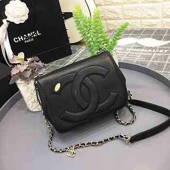 Chanel Sheepskin Small Square Bag Black 18.5cm