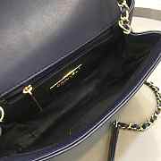 Chanel Sheepskin Small Square Bag Dark Blue 18.5cm - 4