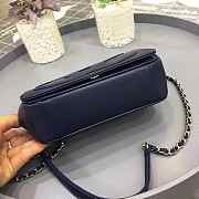 Chanel Sheepskin Small Square Bag Dark Blue 18.5cm - 5