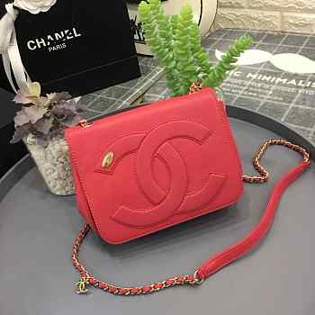 Chanel Sheepskin Small Square Bag Red 18.5cm
