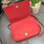 Chanel Sheepskin Small Square Bag Red 18.5cm - 5