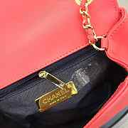 Chanel Sheepskin Small Square Bag Red 18.5cm - 4