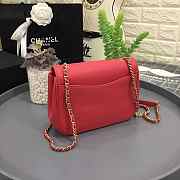 Chanel Sheepskin Small Square Bag Red 18.5cm - 3