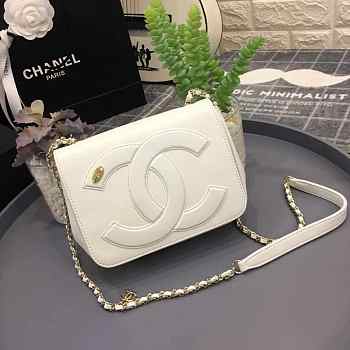 Chanel Sheepskin Small Square Bag White 18.5cm