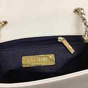 Chanel Sheepskin Small Square Bag White 18.5cm - 3