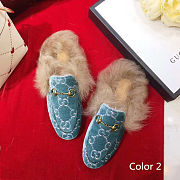 Bagsall Gucci rabbit fur flat slippers - 6