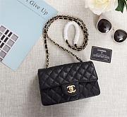 Chanel caviar Lambskin Leather Flap Bag black gold 20cm - 1
