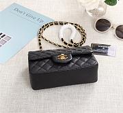 Chanel caviar Lambskin Leather Flap Bag black gold 20cm - 5