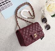 Chanel caviar Lambskin Leather Flap Bag Red gold 20cm - 6