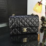 Chanel Caviar Lambskin Leather Flap Bag Black Gold/silver 20cm - 2