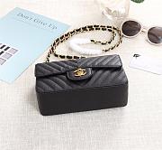 Chanel Classic Flap Bag Caviar Leather Sliver&Gold Hardware 20cm Black - 5