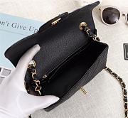 Chanel Classic Flap Bag Caviar Leather Sliver&Gold Hardware 20cm Black - 4
