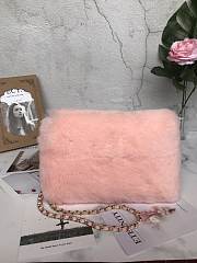 CHANEL WOC Mink hair bag A69900 pink 23cm - 4