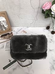 CHANEL WOC Mink hair bag A69900 gray 23cm - 1