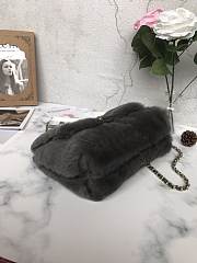 CHANEL WOC Mink hair bag A69900 gray 23cm - 6