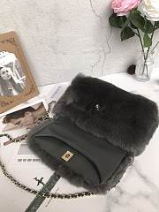 CHANEL WOC Mink hair bag A69900 gray 23cm - 5