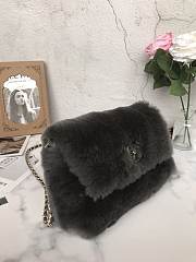 CHANEL WOC Mink hair bag A69900 gray 23cm - 4