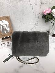 CHANEL WOC Mink hair bag A69900 gray 23cm - 2