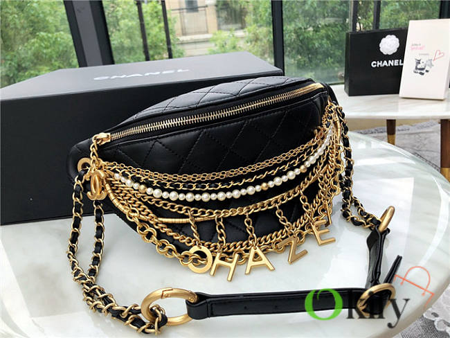 Chanel All About Chains Waist Bag 34 Black - 1