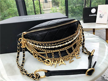 Chanel All About Chains Waist Bag 34 Black