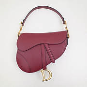 Dior Saddle Bag 20 Lambskin Leather Rose Red M0446 - 1