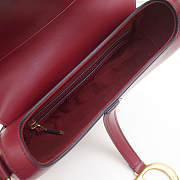 Dior Saddle Bag 20 Lambskin Leather Rose Red M0446 - 5