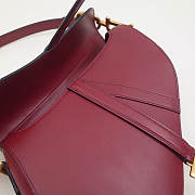 Dior Saddle Bag 20 Lambskin Leather Rose Red M0446 - 3