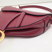 Dior Saddle Bag 20 Lambskin Leather Rose Red M0446 - 4