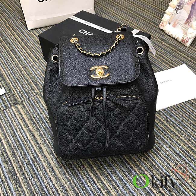 Chanel Fine grain embossed calf 24 leather backpack - 1