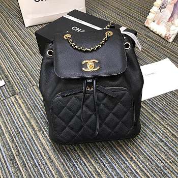 Chanel Fine grain embossed calf 24 leather backpack