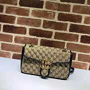 Gucci GG Marmont 26 Ophidia Leather Beige Ebony GG - 1